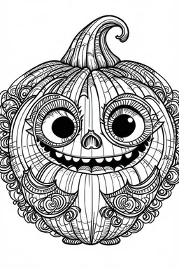 Jack o lantern. Outline, sketch style, only use outline, mandala style, clean line art, white background, no shadows, no clear wall, coloring page.