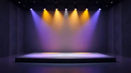 empty modern art stage with gray dark yellow blueish violet theme 3d recursive fractal background modern dynamic multy color lights,modern decoration