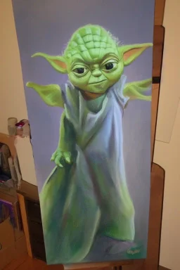 Full body portrait, painting, medium shot lady style of yoda