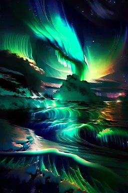 Exotic seas reflecting strange auroras