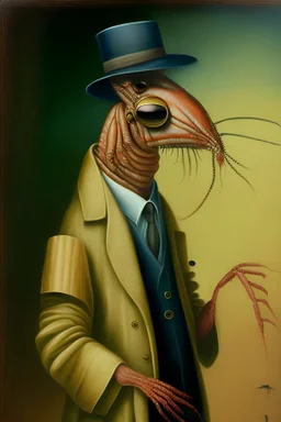 carravaggio painting of a prawn dressed as an Algerian detective