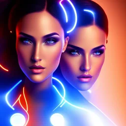 cyberblue, head, woman, portrai, tron