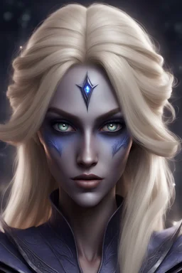masterpiece, expressive eyes, perfect face, female drow wizard, blonde hair, 8k details