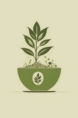 i need a logo that with a plant one side tea one side rice