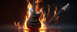 4K. REALISTIC FULL DETAILS; LOGO EMISSION FIRESTARTER. SORCIER VAUDOU JOUE DE LA GUITARE