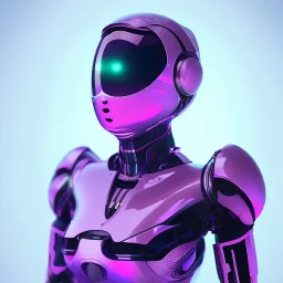 Cute girl in a robotic hijab suit,purple and pink backlight, orange lighting, profile