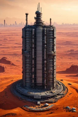 Nuclear holocaust on Mars modern city future buildings and towers, modern architecture future building