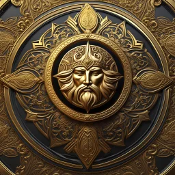 a single gold coin named a Gold Sun. viking design. kings portrait. show one coin. show whole coin. fantasy concept art, exquisite realism, a masterpiece, dynamic lighting, hyper detailed, intricately detailed, deep color, Unreal Engine, volumetric lighting , Epic cinematic brilliant stunning intricate meticulously detailed dramatic atmospheric maximal,