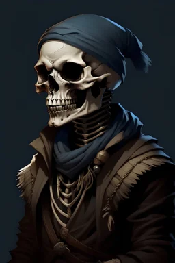 Portrait of cool Skelton in combat clothed