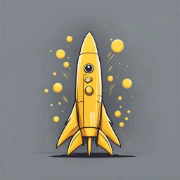 yellow rocket cartoon stylized