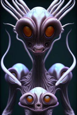 full bodied Weird aliens, 8k, finely detailed, photo realistic.