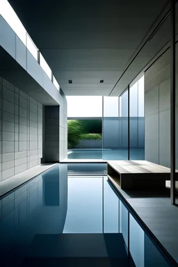 Casa mínimalista de un nivel estilo Tadao ando