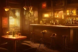 Two fat cats in a bar, high-quality, fine-detail, intricate, digital art, detailed matte, volumetric lighting, dynamic lighting, 3D octane render, Marc Adamus, Ann Prochilo, Romain Veillon,