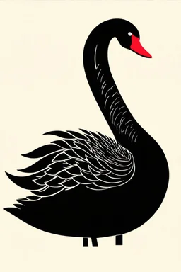 black swan; stylistic symbolism in Art Deco style
