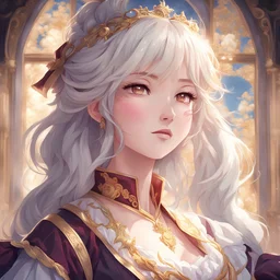 her glory comes from her status as nobility, as well as the charm she radiates, in anime portrait art style