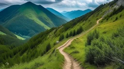 the winding path through the mountains