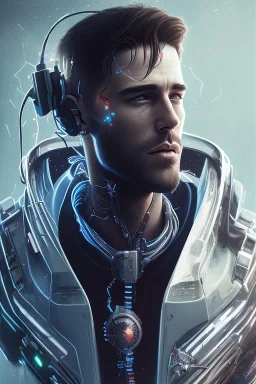 cyberpunk, head, men, portrai