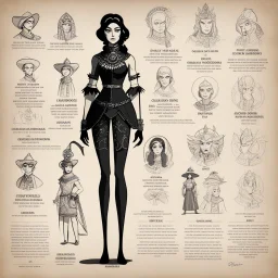 character concept sheet with AD&D statistics and characteristics [1960’s stop-motion animation style of Reina del Buscadores de sombras in Mexico] These enigmatic individuals are skilled in the art of uncovering hidden truths and unraveling the mysteries that lie cloaked in darkness. Using ancient rituals and arcane knowledge, Shadow Seekers delve into the shadows to reveal secrets that elude the common gaze.