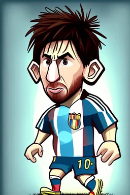 Lionel Messi Footballer cartoon 2d