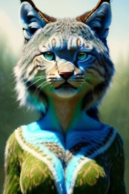Druid character, physically fit, lynx ears, nature, far, sidhe, facepaint, waist up portrait, intricate, oil on canvas, masterpiece, expert, insanely detailed, 8k resolution, retroanime style, cute big circular reflective eyes, cinematic smooth, intricate detail , soft smooth lighting, soft pastel colors, painted Renaissance style
