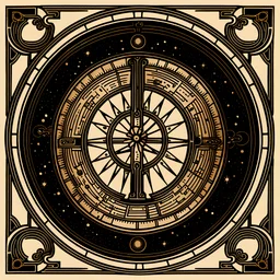 logo, an astrolabe, Persian theme