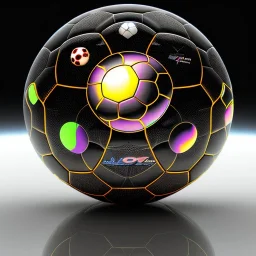 Soccer ball Outerspace black, earth orbit, volcano, carbonfibre