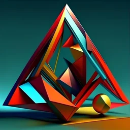 cubistic triangle geometric 3d forms abstract