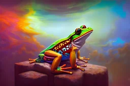 aztec, samarost, Lumen Reflections, Ornament, Frogs, Time-Lapse, Photojournalism, color clouds transition, Translucidluminescence, Wide Angle, rich details, ultra-HD, Ray Tracing, Heterochromia, sMartin Wittfooth