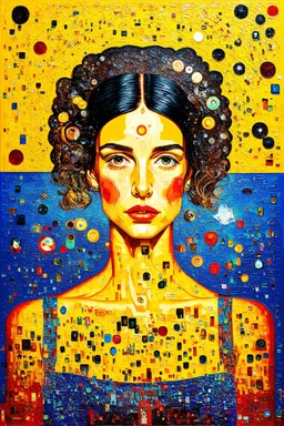 X cannot exist without 0; Post-Modern Celestial Pop Art with surreal elements; Gustav Klimt inspired painting.