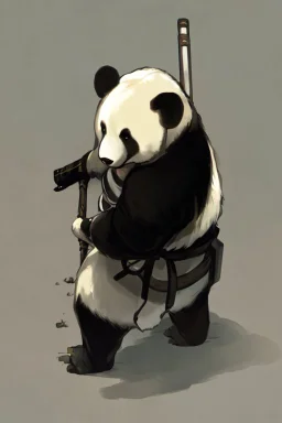 Panda in samurai armour