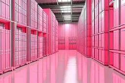 pink warehouse with high storage