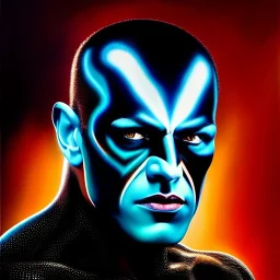 Ultra detailed fullbody Portrait in oil on canvas of Black Bolt,intense stare,extremely detailed digital painting, extremely detailed face,crystal clear Big eyes, mystical colors ,perfectly centered image, perfect composition, rim light, beautiful lighting,masterpiece,8k, stunning scene, raytracing, anatomically correct, in the style of robert e howard and Ken Kelley and Ohrai Noriyoshi and Simon Bisley and tomzj1