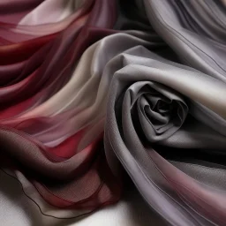 worked organza fabric, synthetic material, nylon, mineral gray, bordeaux and platinum colors, milky colors