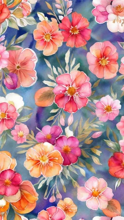Flowers pattern, watercolor pattern, watercolor, flowers, beautiful flowers, watercolor painting, watercolor background, watercolor flowers, colorful, flowers wallpaper, floral pattern
