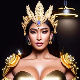 Ultra detailed fullbody Portrait in oil on canvas of busty female Taurus with Gold armor and helmet-Saint seya,extremely detailed digital painting,ultrarealistic skin,intense stare, extremely detailed face, crystal clear eyes, mystical colors ,perfectly centered image, perfect composition, rim light, beautiful lighting,masterpiece ,8k, stunning scene, raytracing, anatomically correct, in the style of Simon Bisley and Ohrai Noriyoshi and robert e howard and Steve Jung and Wizyakuza.