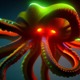 luminescent octopus creature, unreal engine 5, 8k resolution, photorealistic, ultra detailed