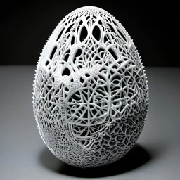 hyper detailed subtractive egg fractal design