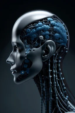 صورة الأذكاء الاصطناعي فوق رؤؤس البشر يتحكم بالبشر