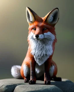 A magic fox made of rocks, fantasy , unreal engine, realistic