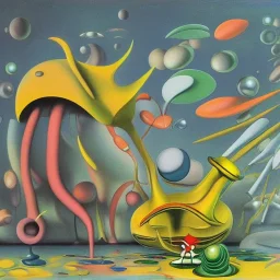 microcosm with planktonic kaiju by yves tanguy and dr seuss