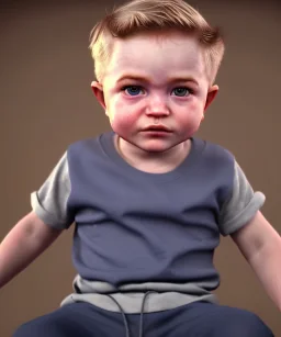 Robert pattinson toddler, full body, soft skin, dramatic lighting, hyper realistic