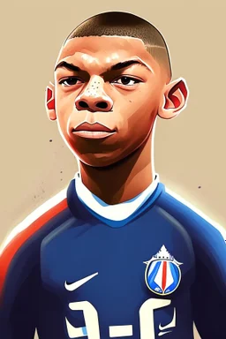 cartoonKylian Mbappe French football player