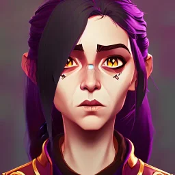 Portrait of a beautiful 12 year old warlock girl