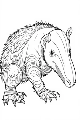 outline art for Anteater Pup coloring pages with sitch, white background, Sketch style, full body, only use outline, toddlers style, clean line art, white background, no shadows and clear and well outlined.