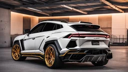 UFO body kit lamborghini urus mansory ,rear view, desktop wallpaper, 4K, Cinematic