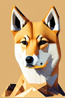 pioneer shiba inu close face matrix isometric hills with x on forehead