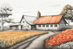 Colour drawing farm