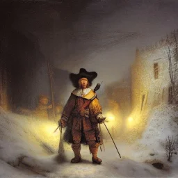 Rembrandt Snowstorm glowing lights