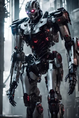 Photography Realistic Cinematic Terminator Skynet with body mecha|full armor|organ|mystery|runes|neon|light, imbalances, mutations, anomalies, natural beauty