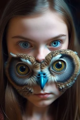 Brzydka dziewczyna z oczami sowy